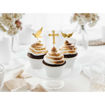 Picture of MUFFIN TOPPERS - DOVE & CROSS METALLIC GOLD - 8.5 TO 11CM